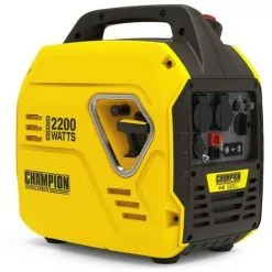 Groupe Electrogène Silencieux 2200W Inverter Moteur 4T Essence 79 Cm3 CHAMPION Protection AVR Autonomie + 10 Heures Generateur