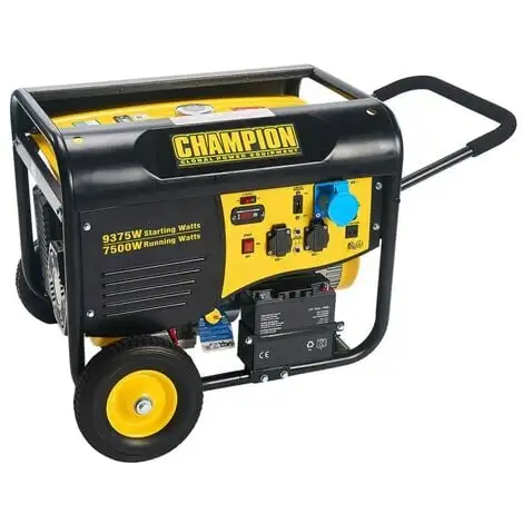 Groupe électrogène 9375W Essence Moteur OHV 4T 459 Cm³ 15 CV Démarrage Electrique Et Manuel Autonomie 10h CHAMPION 1 Groupe électrogène 9375W Essence Moteur OHV 4T 459 Cm³ 15 CV Démarrage Electrique Et Manuel Autonomie 10h CHAMPION