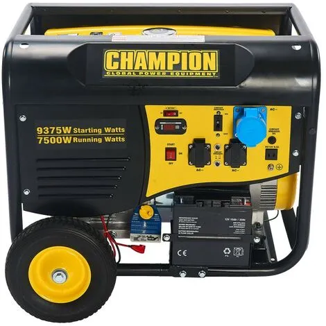 Groupe électrogène 9375W Essence Moteur OHV 4T 459 Cm³ 15 CV Démarrage Electrique Et Manuel Autonomie 10h CHAMPION 4 Groupe électrogène 9375W Essence Moteur OHV 4T 459 Cm³ 15 CV Démarrage Electrique Et Manuel Autonomie 10h CHAMPION – Image 4
